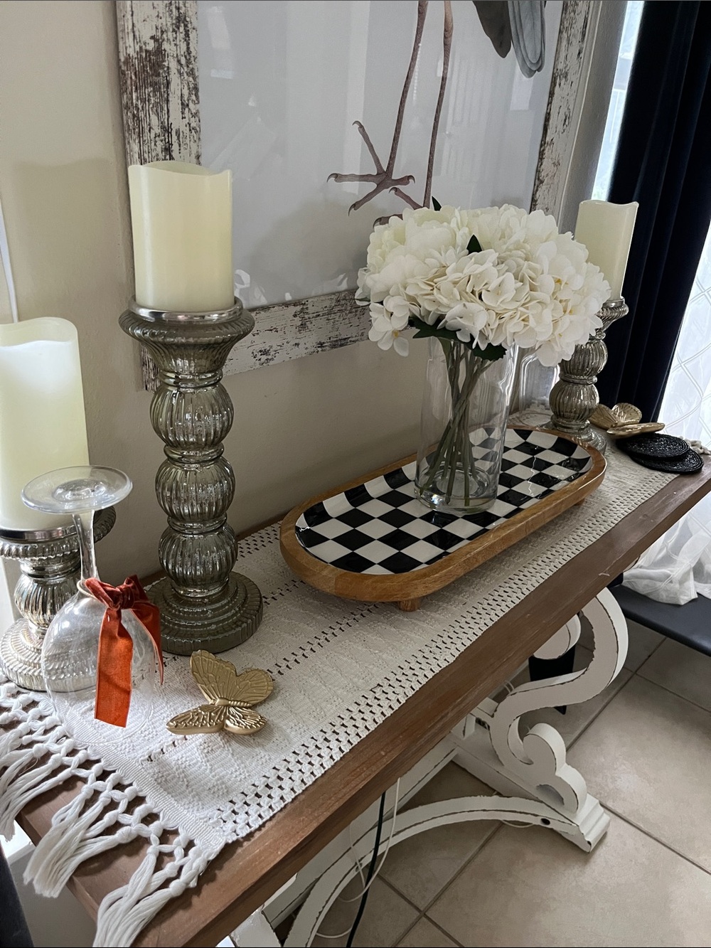 Checkered serving platter